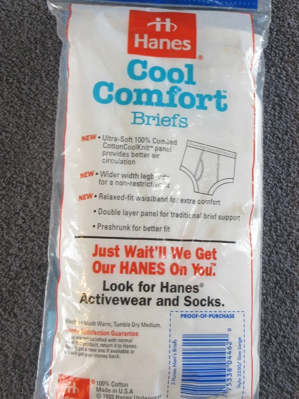 Vintage men's Hanes Cool Comfort briefs size Large - coolknit perforated fabric